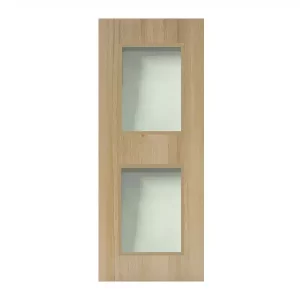 ประตู WPC ภายใน Bathic กระจกบน-ล่างใสเขียวตัดแสง BWG04 สีเบจ ไพน์