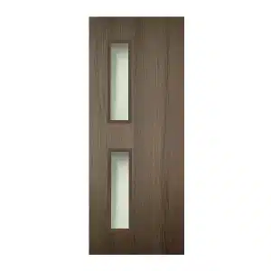 ประตู WPC ภายใน Bathic กระจกบนล่าง-ชิดข้าง ใสเขียวตัดแสง BWG06 สีคาดิซ วอลนัท