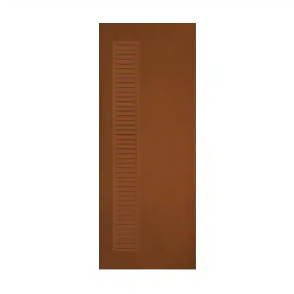 ประตู uPVC ภายใน Polywood เกล็ดตลอดบาน-ชิดข้าง PSW-10 สีน้ำตาล ผิวลายเสี้ยนไม้