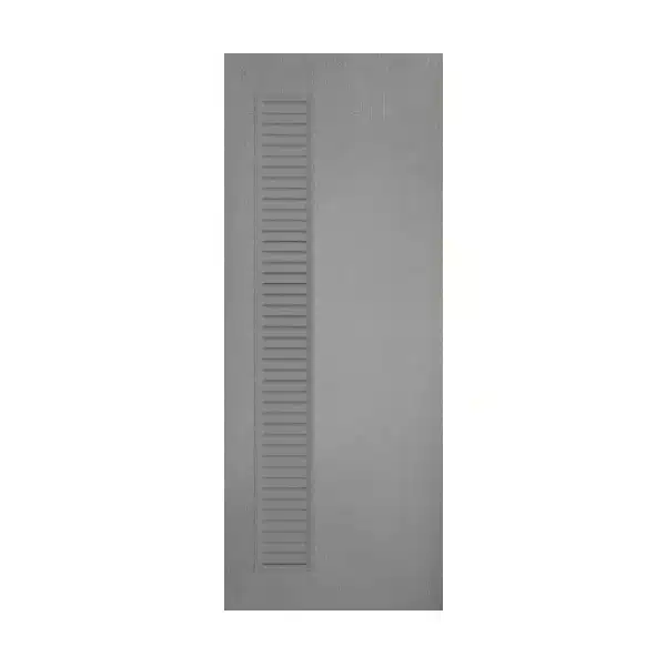 ประตู uPVC ภายใน Polywood เกล็ดตลอดบาน-ชิดข้าง PSW-10 สีเทา ผิวลายเสี้ยนไม้