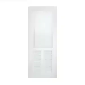 ประตู uPVC ภายใน Polywood เกล็ดล่าง-3 ฟัก PSW-12 สีขาว ผิวลายเสี้ยนไม้