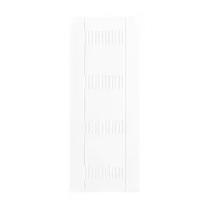 ประตู uPVC ภายนอก-ภายใน Polywood PJR-005 สีขาว ผิวลายเสี้ยนไม้