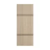ประตู uPVC ภายใน Polywood เซาะร่องดำ LPRM-016 สีแทนเมเปิ้ล ผิวลายเสี้ยนไม้